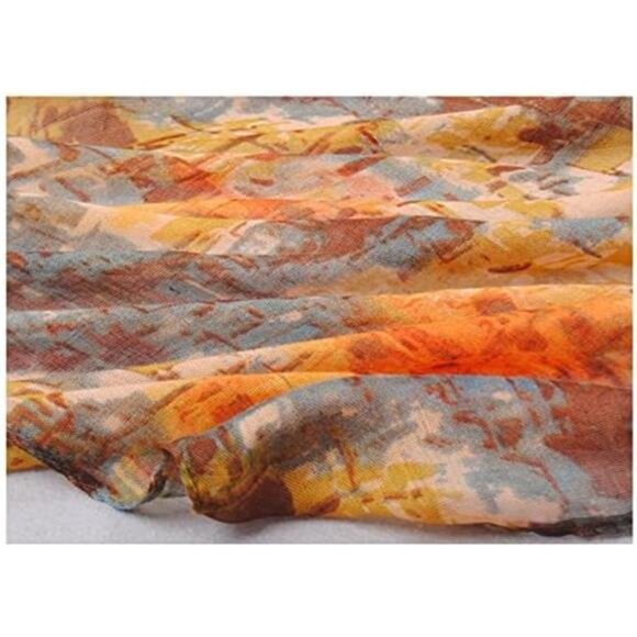 Mixed Color Cotton Voile Scarf Shawl - Picture 4 of 6